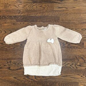 Rachel Ashwell Baby Girl Tan Knit Sweater Dress, 6-9 months